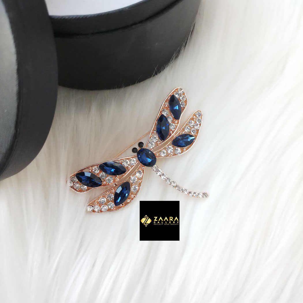 Picture of Stone & Metal Brooch/ Hijab Pin/ Saree Pin for Women (Golden) (Imported) M-BRC-1127 - 1 Piece - Brooch - Brooch for Women - হিজাব পিন