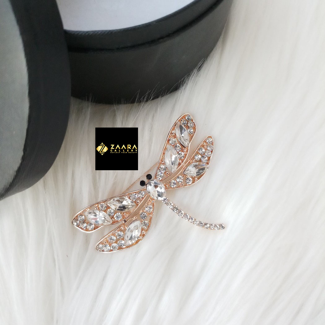 Picture of Stone & Metal Brooch/ Hijab Pin/ Saree Pin for Women (Golden) (Imported) M-BRC-1127 - 1 Piece - Brooch - Brooch for Women - হিজাব পিন