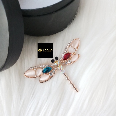 Picture of Stone & Metal Brooch/ Hijab Pin/ Saree Pin for Women (Golden) (Imported) M-BRC-1128 - 1 Piece - Brooch - Brooch for Women - হিজাব পিন