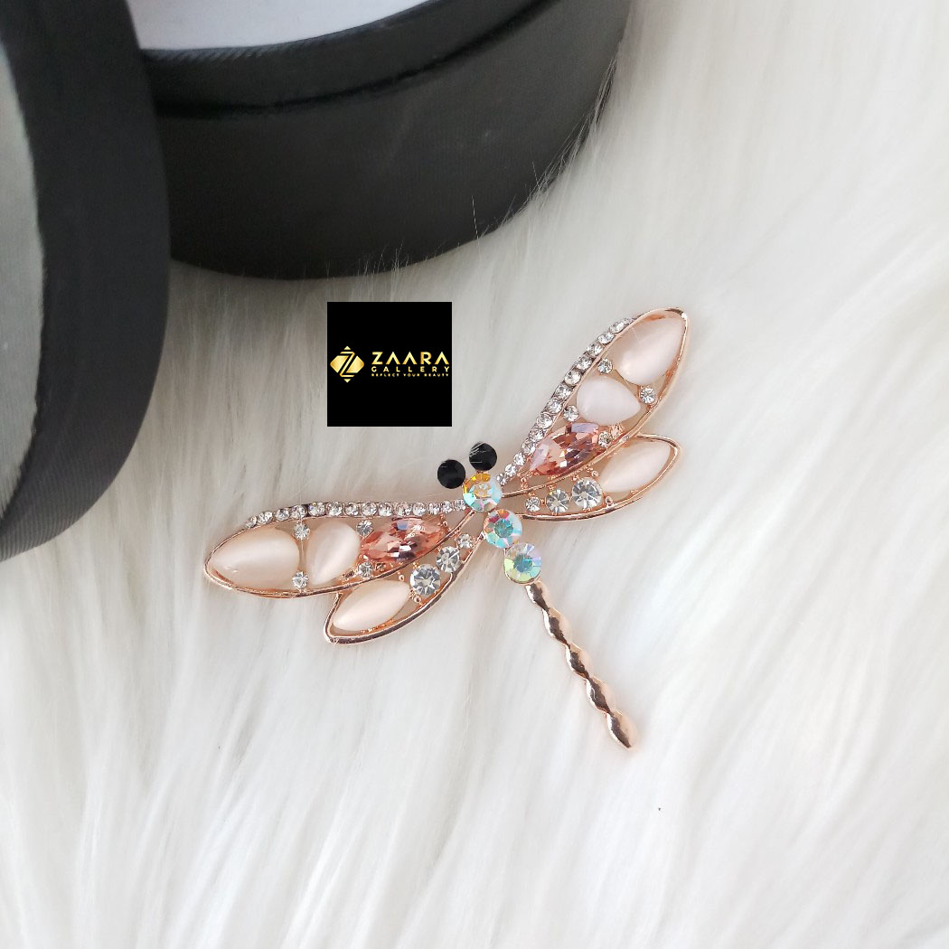 Picture of Stone & Metal Brooch/ Hijab Pin/ Saree Pin for Women (Golden) (Imported) M-BRC-1128 - 1 Piece - Brooch - Brooch for Women - হিজাব পিন