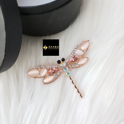 Picture of Stone & Metal Brooch/ Hijab Pin/ Saree Pin for Women (Golden) (Imported) M-BRC-1128 - 1 Piece - Brooch - Brooch for Women - হিজাব পিন