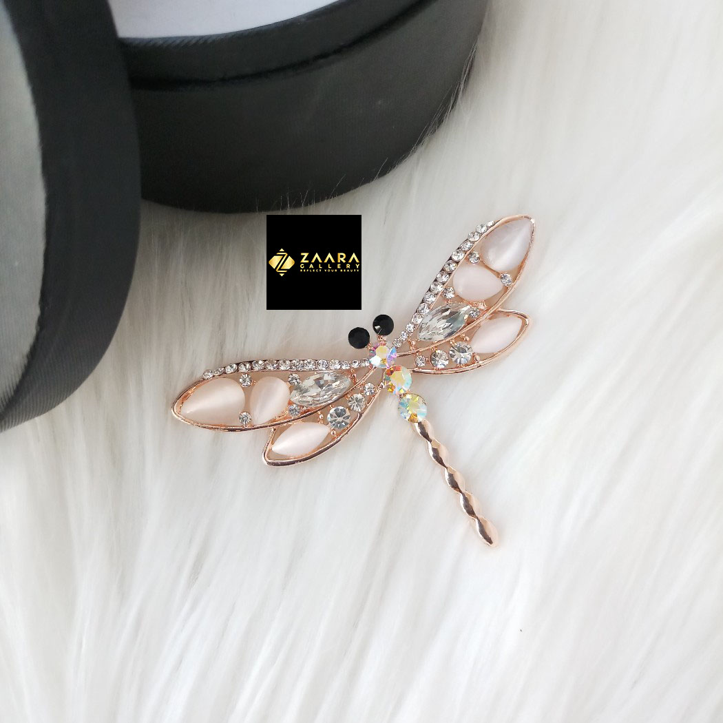 Picture of Stone & Metal Brooch/ Hijab Pin/ Saree Pin for Women (Golden) (Imported) M-BRC-1128 - 1 Piece - Brooch - Brooch for Women - হিজাব পিন