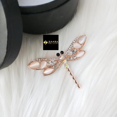 Picture of Stone & Metal Brooch/ Hijab Pin/ Saree Pin for Women (Golden) (Imported) M-BRC-1128 - 1 Piece - Brooch - Brooch for Women - হিজাব পিন