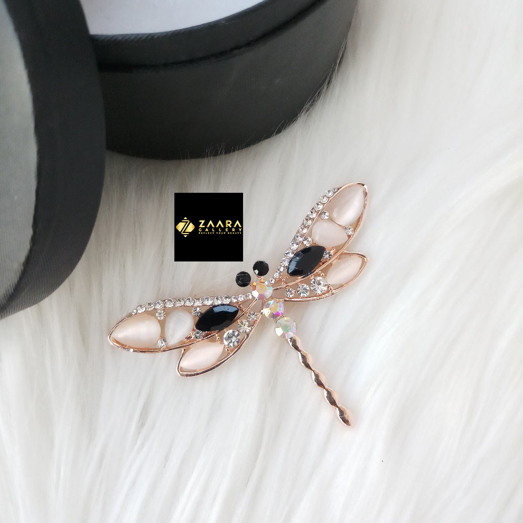 Picture of Stone & Metal Brooch/ Hijab Pin/ Saree Pin for Women (Golden) (Imported) M-BRC-1128 - 1 Piece - Brooch - Brooch for Women - হিজাব পিন