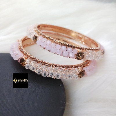 Picture of Multi-color Crystal Beads & Metal Bangles for Women (Imported) - 2 Pieces M-CB830 -  - Bangles - Bangles for Girls - Bangles for Women - চুড়ি