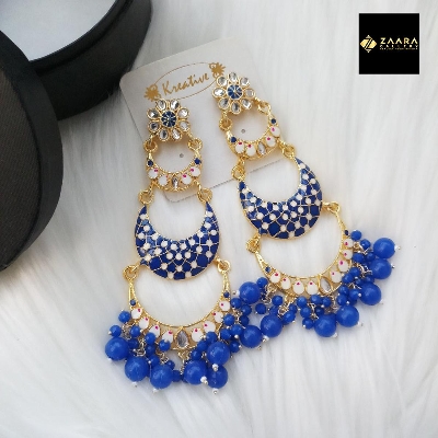 Picture of Jaypuri Meenakari Blue Earrings for Women (Imported) - 1 Pair M-JE5606 - Ear Rings - Earrings