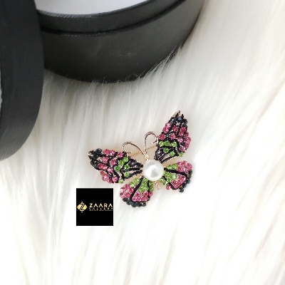 Picture of Stone & Metal Brooch/ Hijab Pin/ Saree Pin for Women (Golden) (Imported) M-BRC-1131 - 1 Piece - Brooch - Brooch for Women - হিজাব পিন