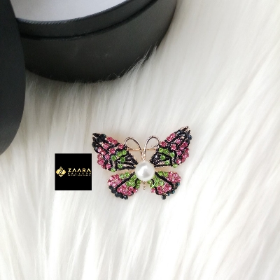 Picture of Stone & Metal Brooch/ Hijab Pin/ Saree Pin for Women (Golden) (Imported) M-BRC-1131 - 1 Piece - Brooch - Brooch for Women - হিজাব পিন