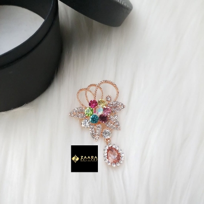 Picture of Stone & Metal Brooch/ Hijab Pin/ Saree Pin for Women (Imported) M-BRC-1130- 1 Piece- Brooch - Brooch for Women - হিজাব পিন