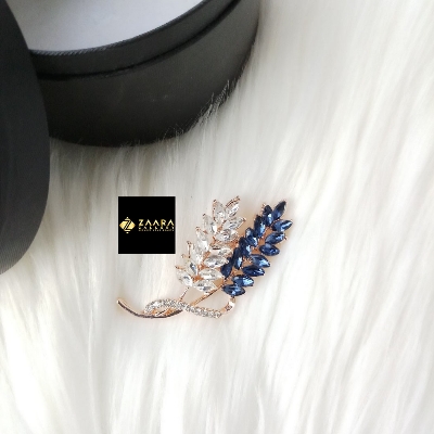 Picture of Stone & Metal Brooch/ Hijab Pin/ Saree Pin for Women (Golden) (Imported) M-BRC-1132 - 1 Piece - Brooch - Brooch for Women - হিজাব পিন