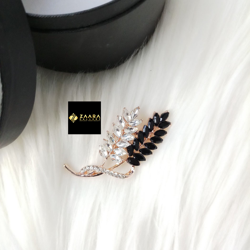 Picture of Stone & Metal Brooch/ Hijab Pin/ Saree Pin for Women (Golden) (Imported) M-BRC-1132 - 1 Piece - Brooch - Brooch for Women - হিজাব পিন