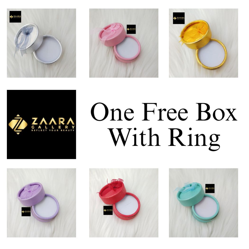 Picture of Diamond Cut Ad Stone Silver  Color Finger Ring (Imported) For Women & Girls With Free Box - 1 Piece (M-Dcfr22029S) - Rings