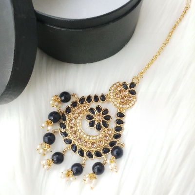 Picture of Majak Copper Stone Tikli (Tiklee) For Girls & Women (Imported) 1 Piece (MCST504) - Tikli - Tiklee - Tikli for Women - Tikli for Girls