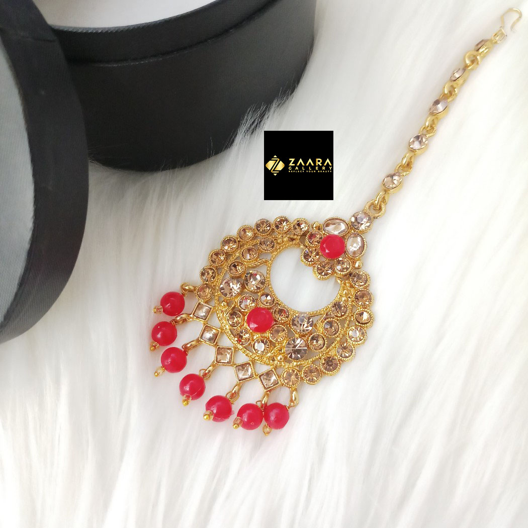 Picture of Majak Copper Stone Tikli (Tiklee) For Girls & Women (Imported) 1 Piece (MCST503) - Tikli - Tiklee - Tikli for Women - Tikli for Girls