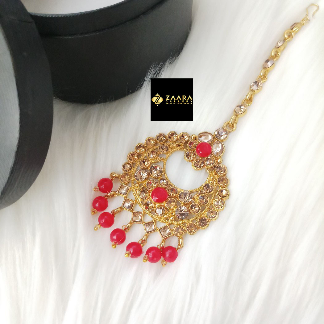 Picture of Majak Copper Stone Tikli (Tiklee) For Girls & Women (Imported) 1 Piece (MCST503) - Tikli - Tiklee - Tikli for Women - Tikli for Girls