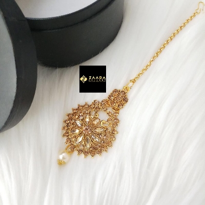 Picture of Majak Copper Stone Tikli (Tiklee) For Girls & Women (Imported) - 1 Piece (M-MCST502) - Tikli - Tiklee - Tikli for Women - Tikli for Girls