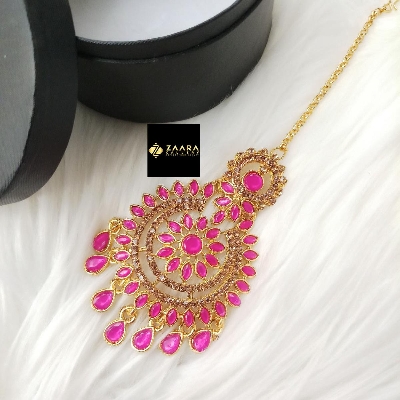 Picture of Majak Copper Stone Tikli (Tiklee) For Girls & Women (Imported) 1 Piece (MCST505) - Tikli - Tiklee - Tikli for Women - Tikli for Girls