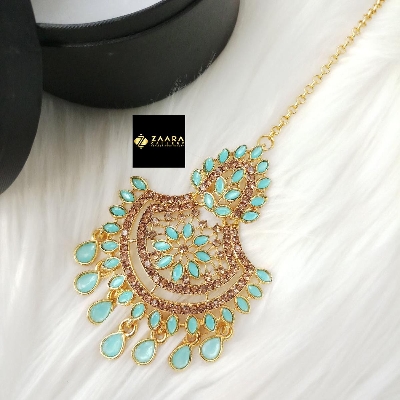 Picture of Majak Copper Stone Tikli (Tiklee) For Girls & Women (Imported) - 1 Piece (M-MCST506) - Tikli - Tiklee - Tikli for Women - Tikli for Girls