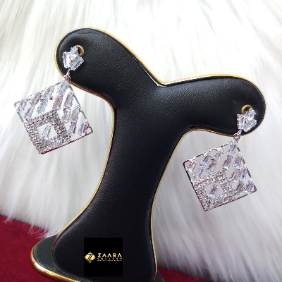 Picture of Korean Fashion Stone Earrings (Silver) For Women & Girls 1 Pair (Imported) M-ST571S - Earring - Earrings for Women