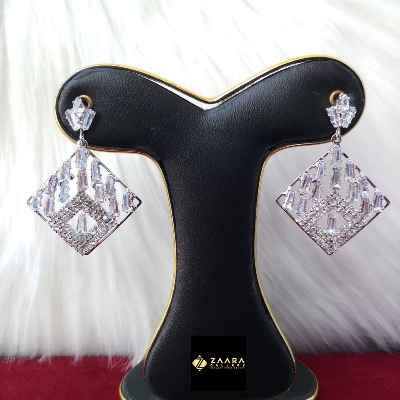 Picture of Korean Fashion Stone Earrings (Silver) For Women & Girls 1 Pair (Imported) M-ST571S - Earring - Earrings for Women