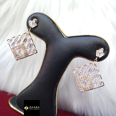 Picture of Korean Fashion Stone Earrings (Golden) For Women & Girls (Imported) 1 Pair M-ST572G - Earring - Earrings for Women