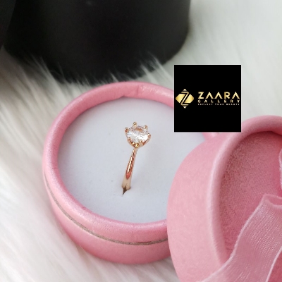 Picture of White Stone Silver Color Finger Ring for Women & Girls With Free Box (Imported) - 1 Piece (Model-FRC2053) - Rings