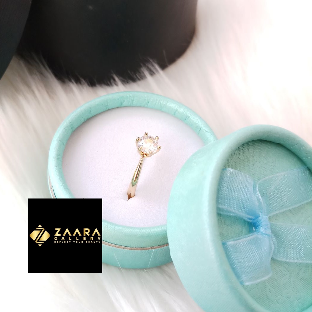 Picture of White Stone Silver Color Finger Ring for Women & Girls With Free Box (Imported) - 1 Piece (Model-FRC2053) - Rings