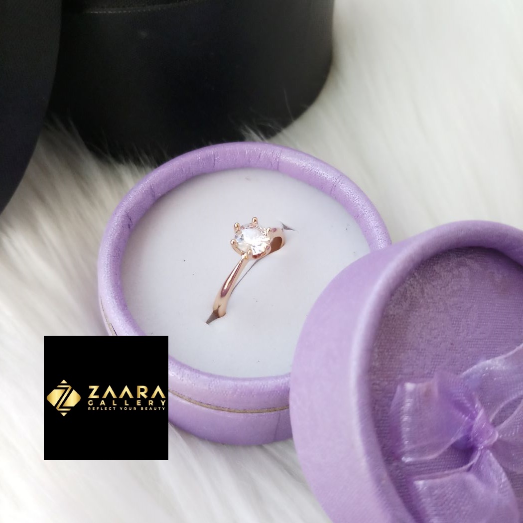 Picture of White Stone Silver Color Finger Ring for Women & Girls With Free Box (Imported) - 1 Piece (Model-FRC2053) - Rings