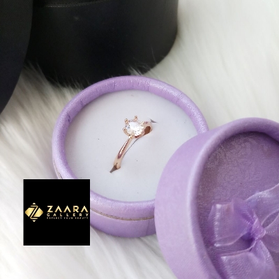 Picture of White Stone Silver Color Finger Ring for Women & Girls With Free Box (Imported) - 1 Piece (Model-FRC2053) - Rings