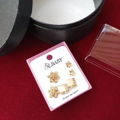 Picture of New Trendy Fashion Exquisite Rhinestone Earrings Set Box 3 Pair For Women & Girls M-STE6903 (Imported) - Earrings Set for Girls & Women