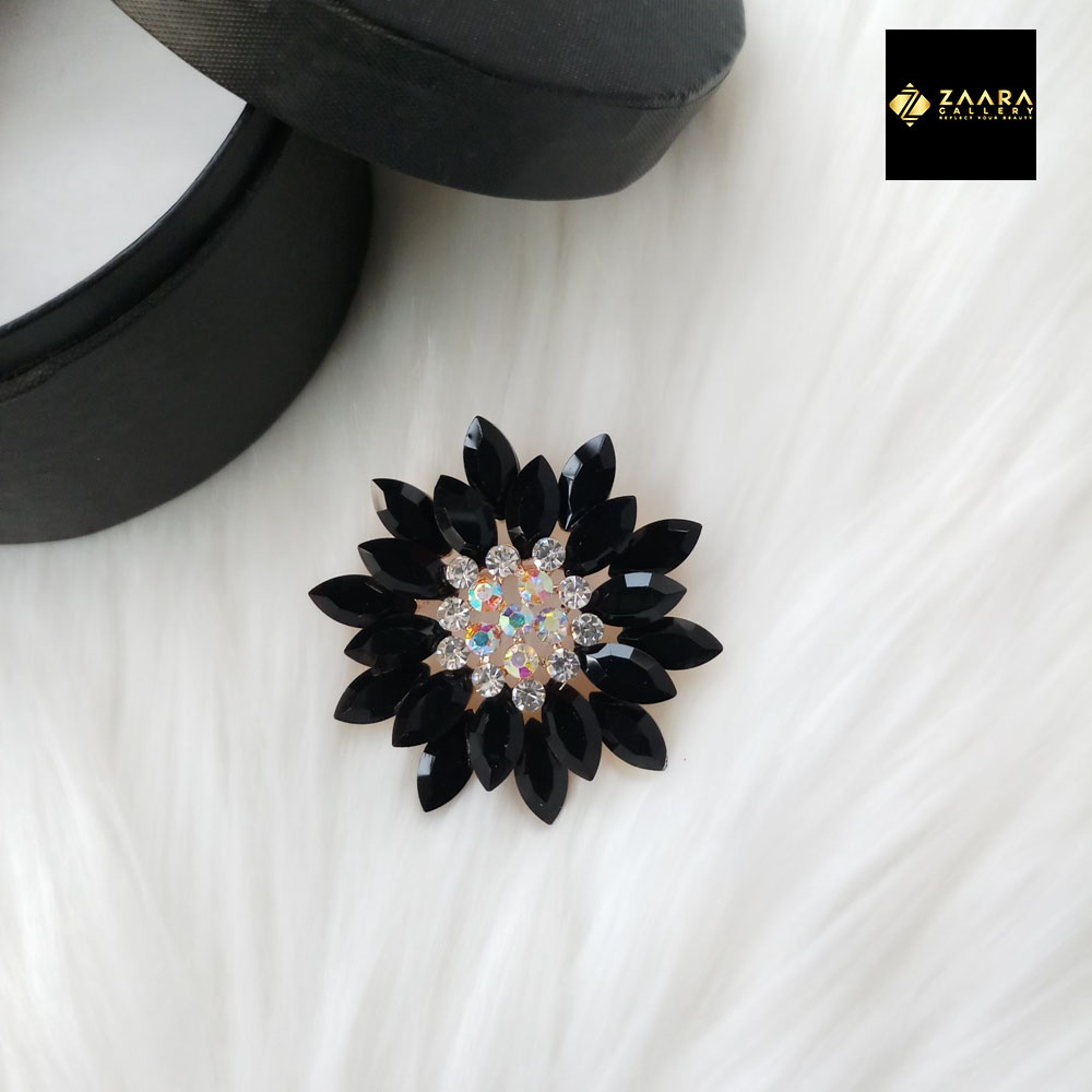 Picture of Stone & Metal Brooch /Hijab Pin/ Saree Pin for Women (Golden) (Imported) M-BRC-1109A - 1 Piece - Brooch - Brooch for Women - হিজাব পিন