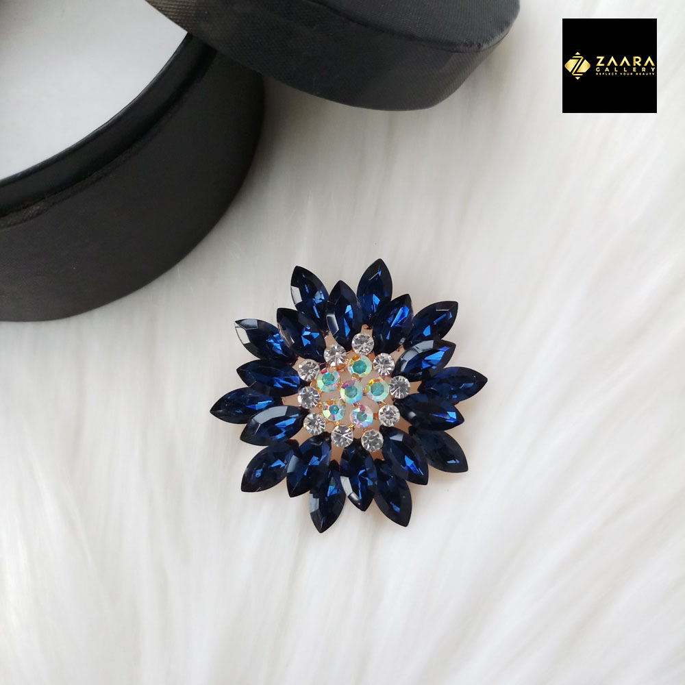 Picture of Stone & Metal Brooch /Hijab Pin/ Saree Pin for Women (Golden) (Imported) M-BRC-1109A - 1 Piece - Brooch - Brooch for Women - হিজাব পিন