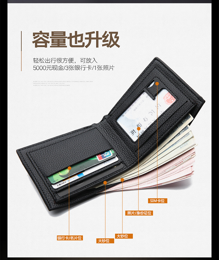 Picture of [7.7_Deal] CarsonKangaroo PU Lather Wallet for Men (Imported) - Wallet for Men - Wallet - Moneybag - Money Bag - Gents Wallet