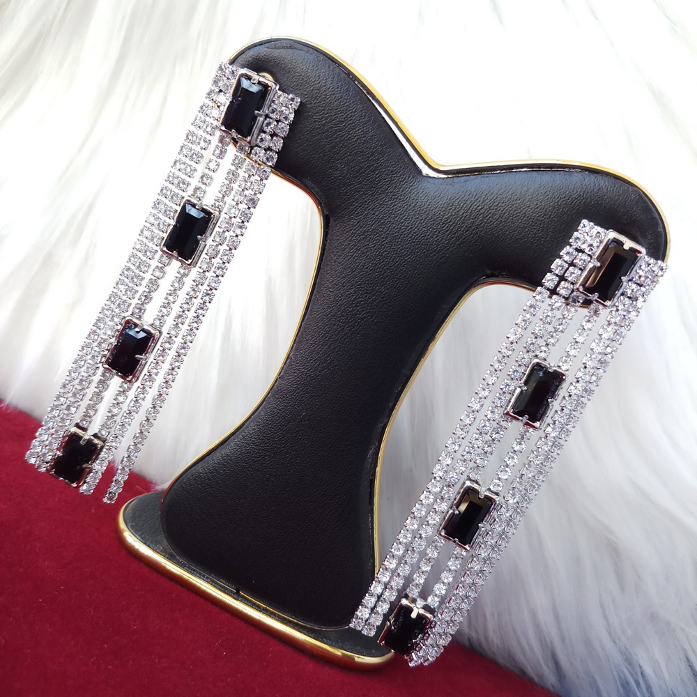 Picture of Korean Fashion Stone Golden Earrings (Multicolor) For Women & Girls (Imported) - 1 Pair M-ST560 - Earrings for Women - Earrings - Ear rings