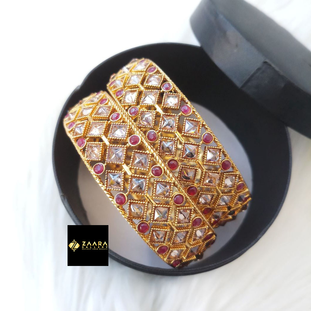 Picture of Jaypuri Copper Bangles/ Brass Bangles For Women (Imported) M-JB7027 - 2 Pieces - Bangles for Women - Bangles - চুড়ি