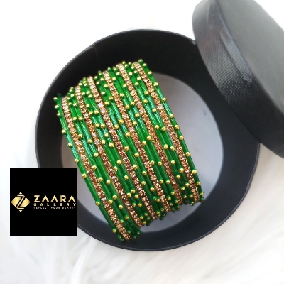 Picture of Stone and Metal Bangles for Women (Multicolor) (Imported) M-SMB90001All - 18 Pieces - Bangles - Bangles for Women - চুড়ি