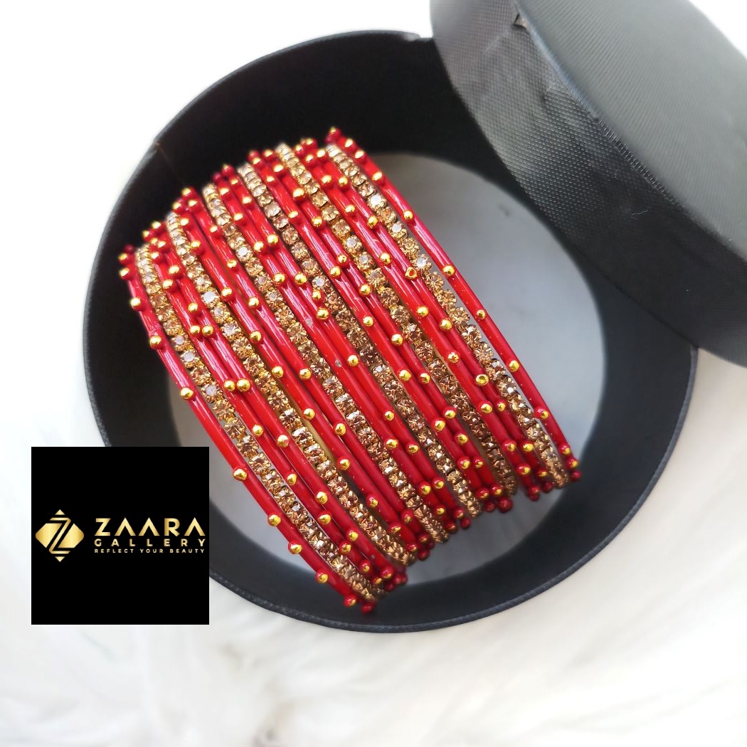 Picture of Stone and Metal Bangles for Women (Multicolor) (Imported) M-SMB90001All - 18 Pieces - Bangles - Bangles for Women - চুড়ি