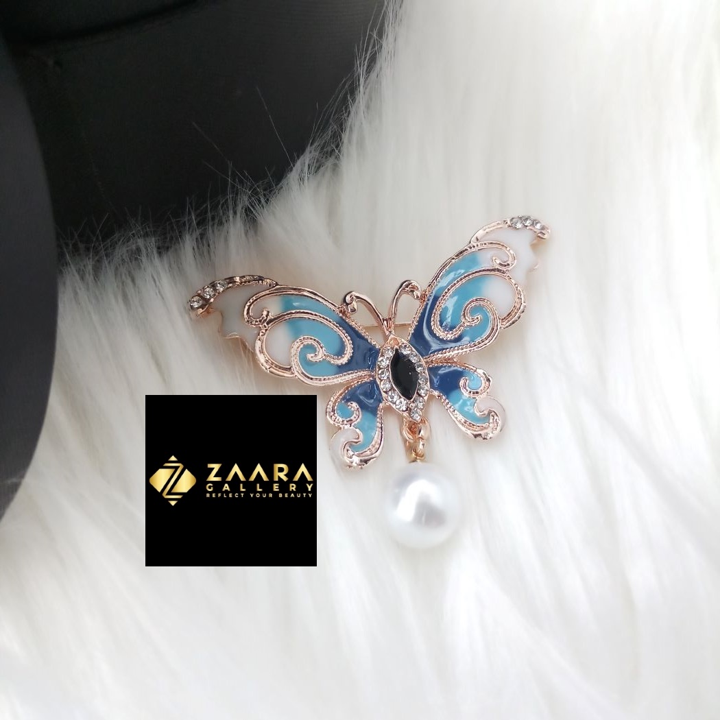 Picture of Stone & Metal Brooch /Hijab Pin/ Saree Pin for Women (Golden) (Imported) M-BRC-1165 - 1 Piece - Brooch - Brooch for Women - হিজাব পিন