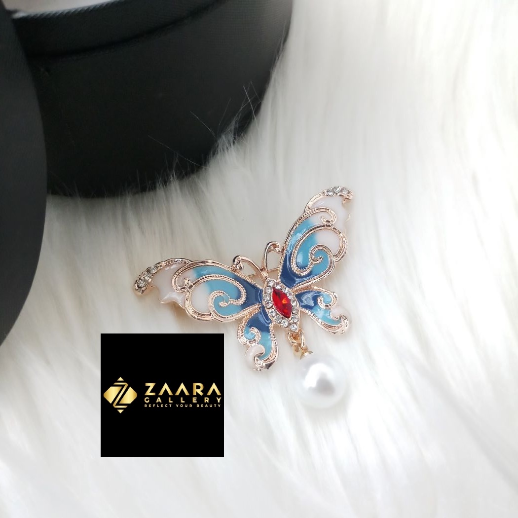 Picture of Stone & Metal Brooch /Hijab Pin/ Saree Pin for Women (Golden) (Imported) M-BRC-1165 - 1 Piece - Brooch - Brooch for Women - হিজাব পিন