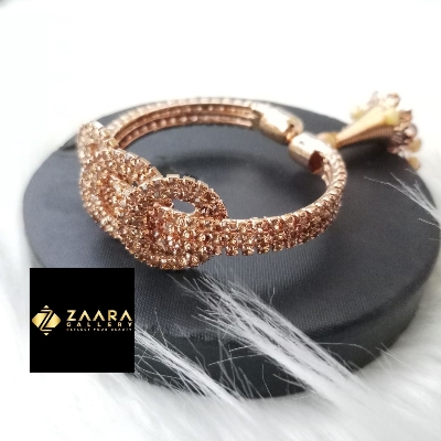 Picture of Stone & White Beads Jhumka Gold Color Kids Bracelet For Girls (Imported) M-KB7913 - 1 Piece Kid's Bracelet