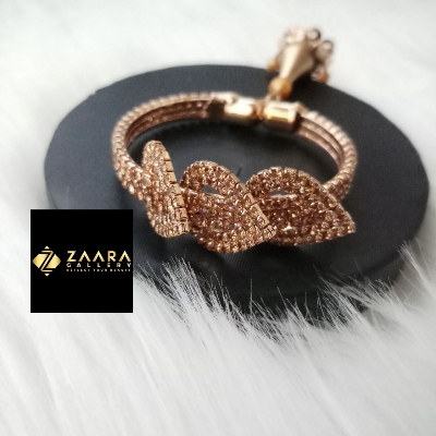 Picture of Stone & White Beads Jhumka Golden Color Kids Bracelet For Girls - 1 Piece (Imported) M-KB7912 - Kid's Bracelet