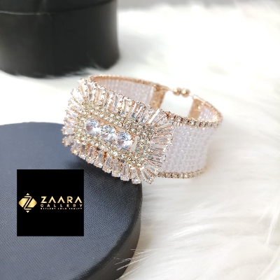 Picture of Stone & White Beads  Silver & Golden Color Kids Bracelet For Girls - 1 Piece (Imported) M-KB7914 - Kid's Bracelet