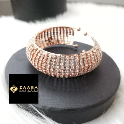 Picture of White Stone Golden Color Kids Bracelet For Girls - 1 Piece (Imported) M-KB7919 - Kid's Bracelet