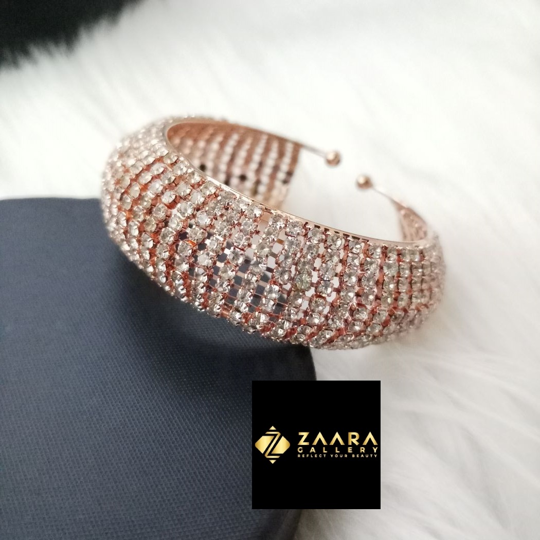 Picture of White Stone Golden Color Kids Bracelet For Girls - 1 Piece (Imported) M-KB7919 - Kid's Bracelet