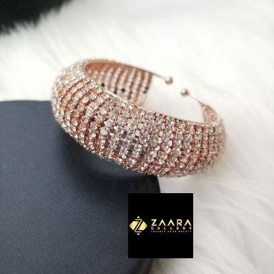 Picture of White Stone Golden Color Kids Bracelet For Girls - 1 Piece (Imported) M-KB7919 - Kid's Bracelet