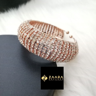 Picture of White Stone Golden Color Kids Bracelet For Girls - 1 Piece (Imported) M-KB7919 - Kid's Bracelet