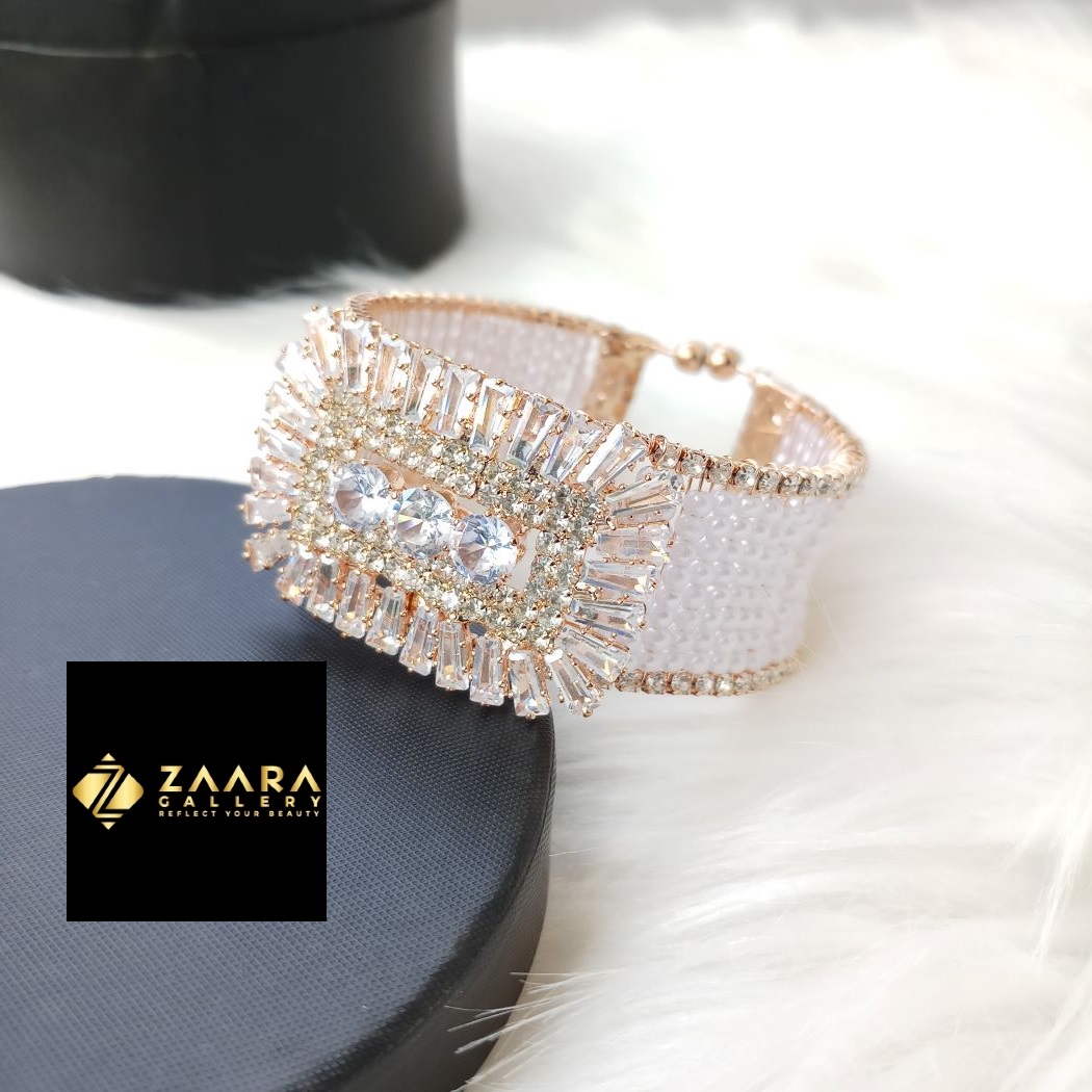 Picture of Stone & White Beads  Golden Color Kids Bracelet For Girls - 1 Piece (Imprted) M-KB7916 - Kid's Bracelet