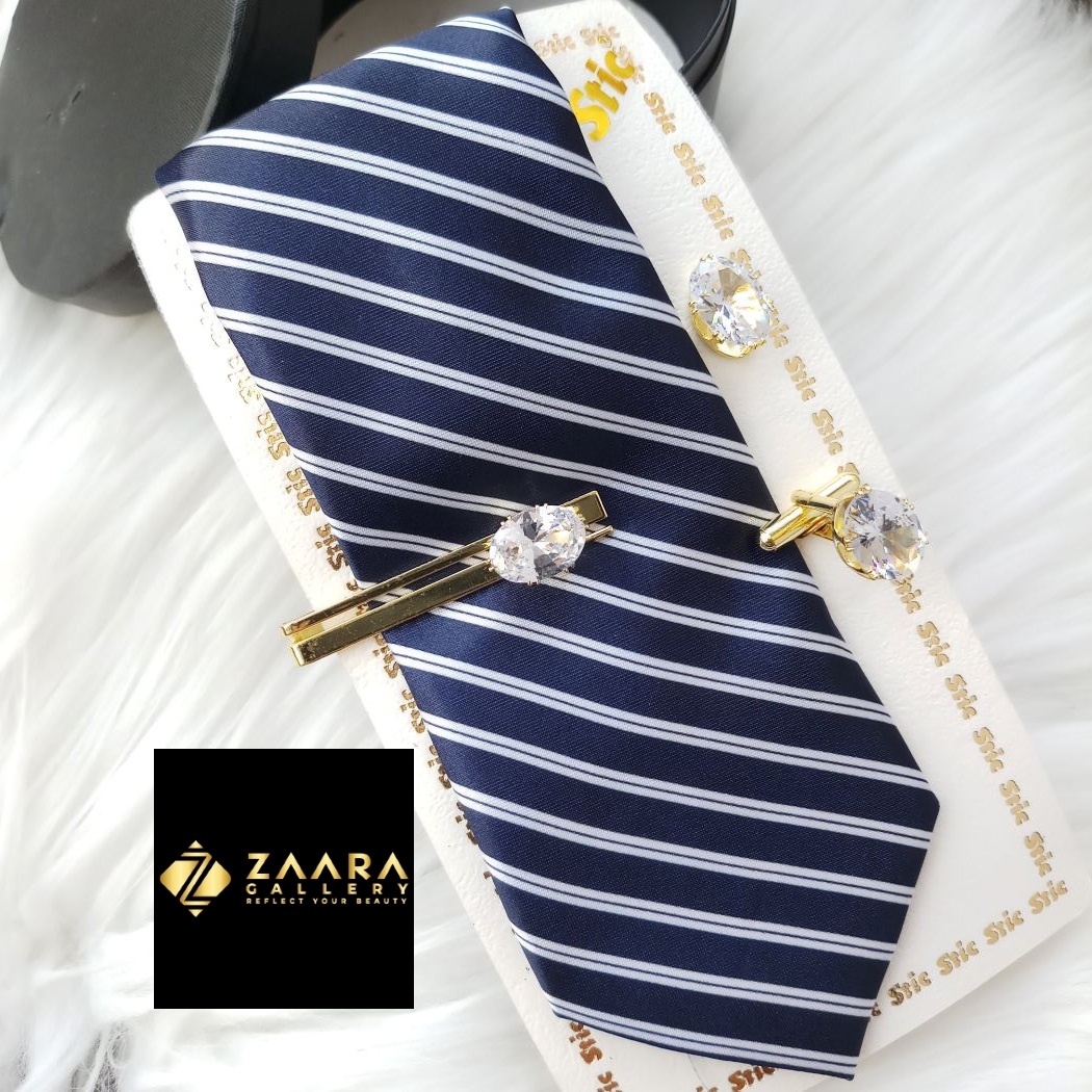 Picture of Tie And Tie Clips And Cufflinks Set For Men (Imported) (M-TTC11101) - Tie And Tie Clips And Cufflinks Set
