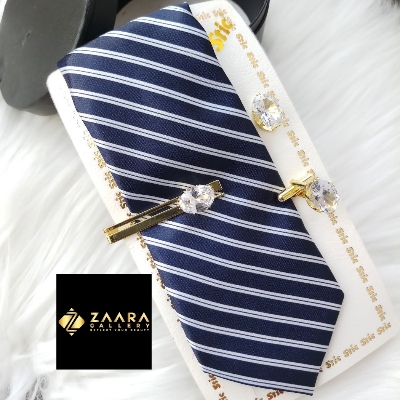 Picture of Tie And Tie Clips And Cufflinks Set For Men (Imported) (M-TTC11101) - Tie And Tie Clips And Cufflinks Set