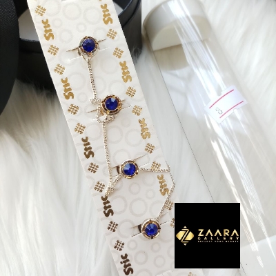 Picture of 4 Pieces Set Silver Chain Metal & Stone Panjabi Button For Men (Imported) M-612 - Panjabi Button for Men